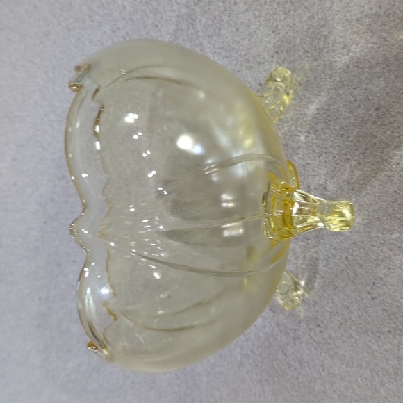 Lancaster Glass Yellow Topaz Depression Footed Rose Bowl - Picture 2 of 4